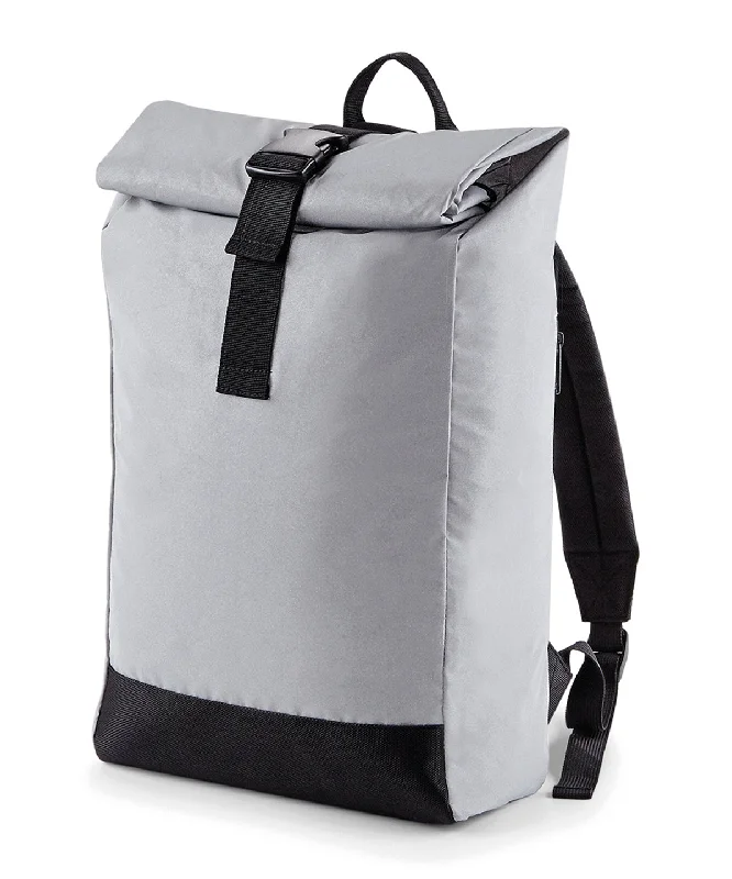 Silver Reflective - Reflective roll-top backpack