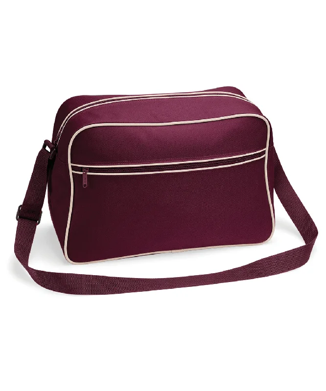 Burgundy/Sand - Retro shoulder bag