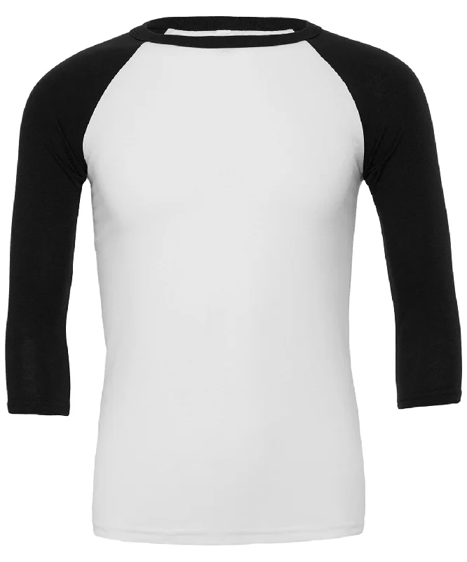 White/Black - Unisex triblend ¾ sleeve baseball t-shirt