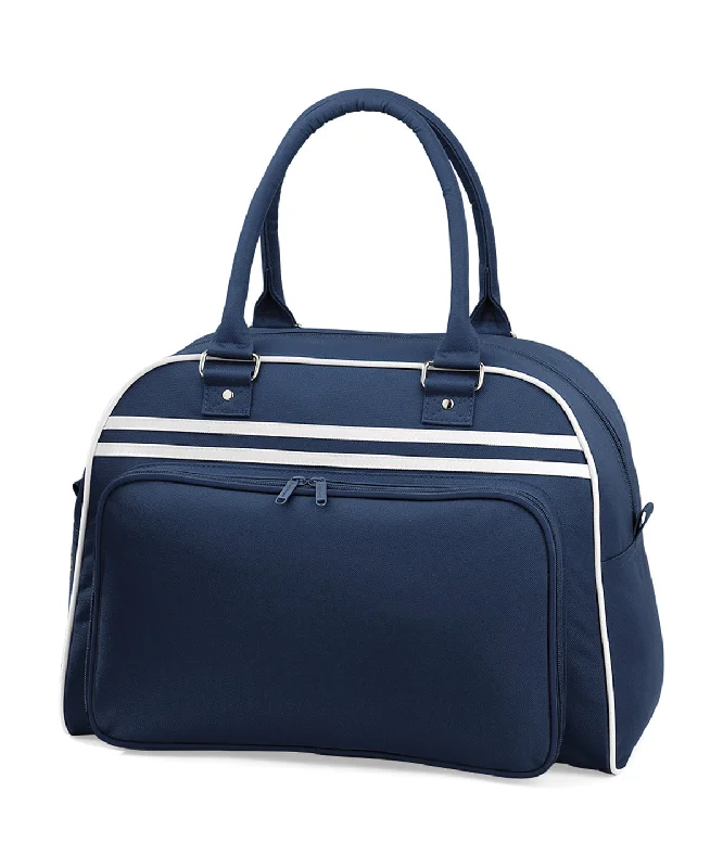 French Navy/White - Retro bowling bag