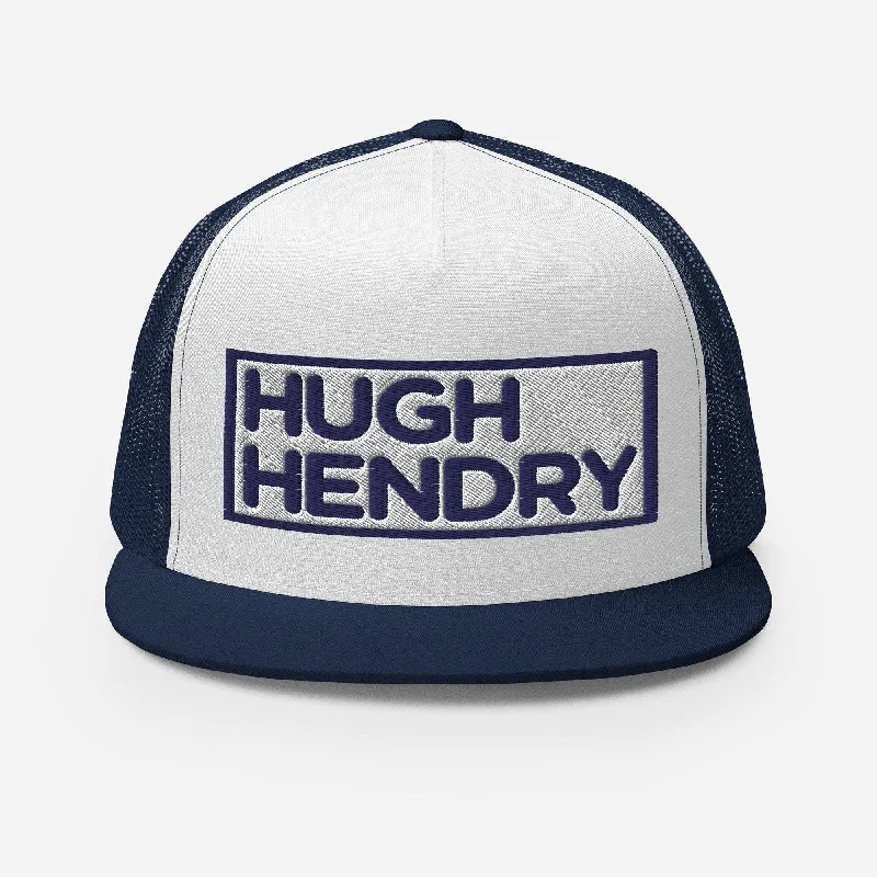 Hugh Hendry Logo-Embroidered and Mesh Navy Trucker Cap