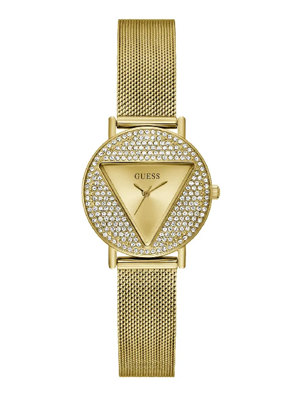 Gold Mini Iconic Glitz Mesh Watch