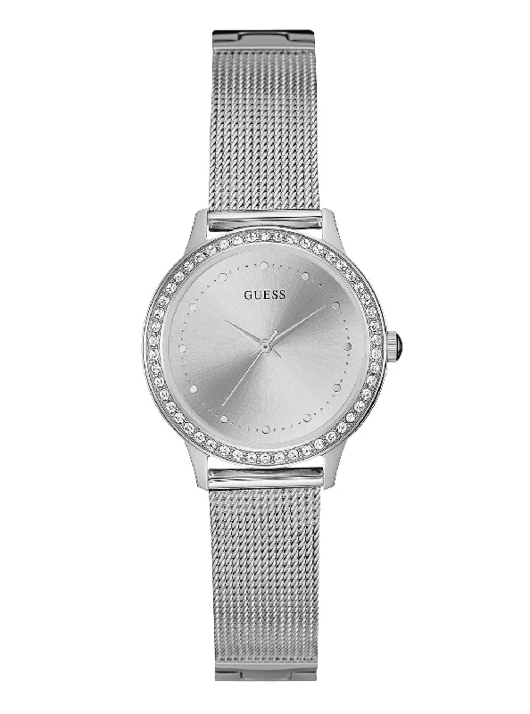 Silver Chelsea Mesh Watch