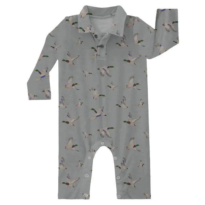 Mallards Long Sleeve Polo Romper