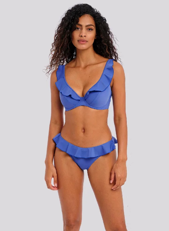 Freya Swimwear: Jewel Cove Underwired High Apex Bikini Top With J Hook Plain Azure