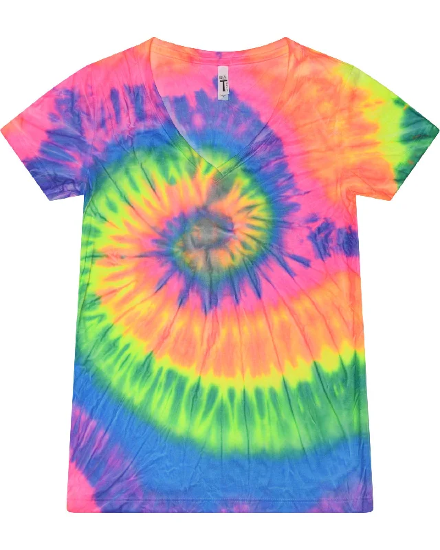 Tie-Dye 1075CD Ladies' V-Neck T-Shirt