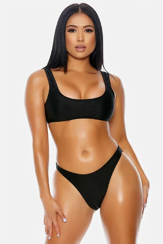 Junior & Plus Size Minimalistic Basic High Waist Bikini