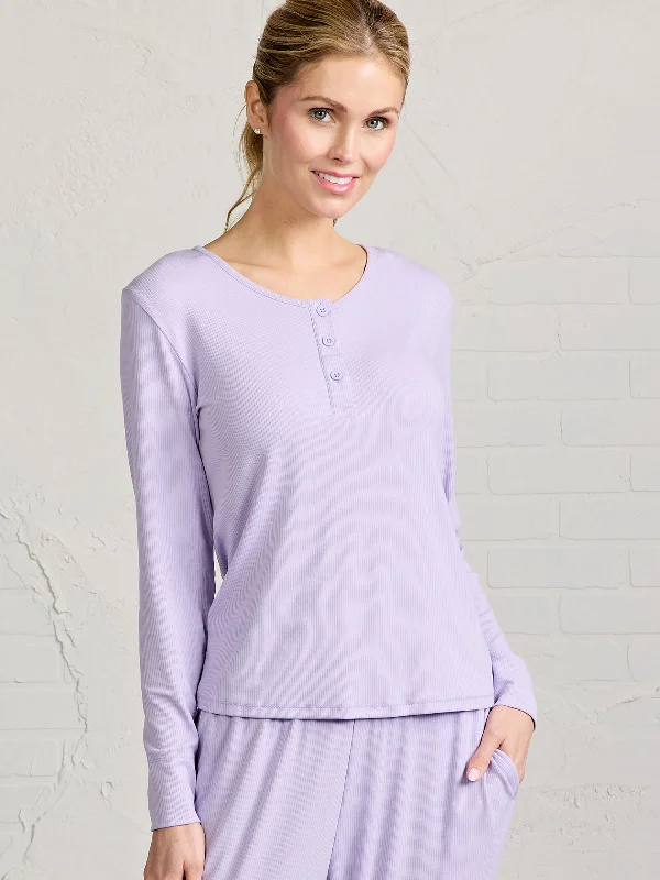 Microluxe Rib Sleep Long Sleeve Henley