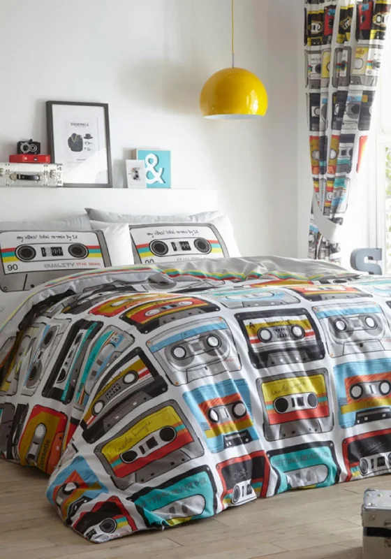 Portfolio Home Retro Cassette Reversible Duvet, Multi