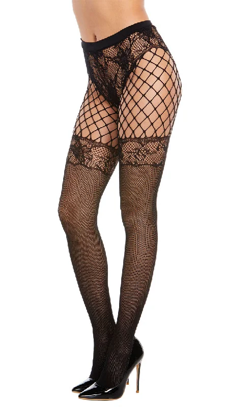 Fishnet & Lace Pantyhose