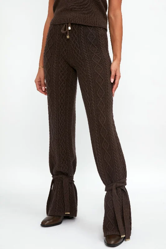 Knit Drawstring Pant in Chocolate