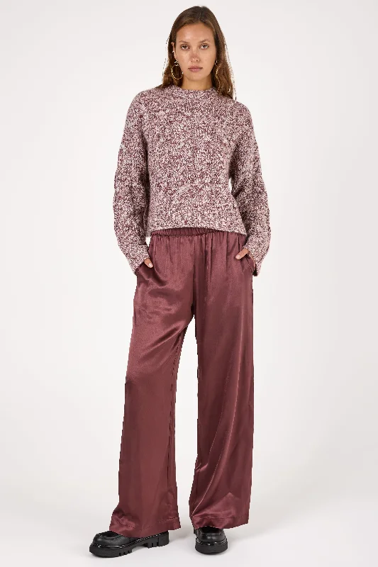 Brynn Silk Pull On Wide Leg Pant in Cimarron