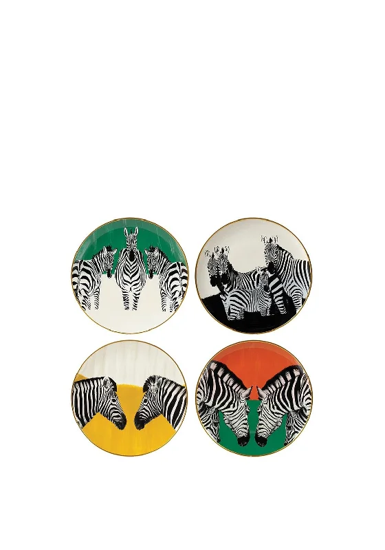 Mindy Brownes Zebra Wall Plates Set of 4