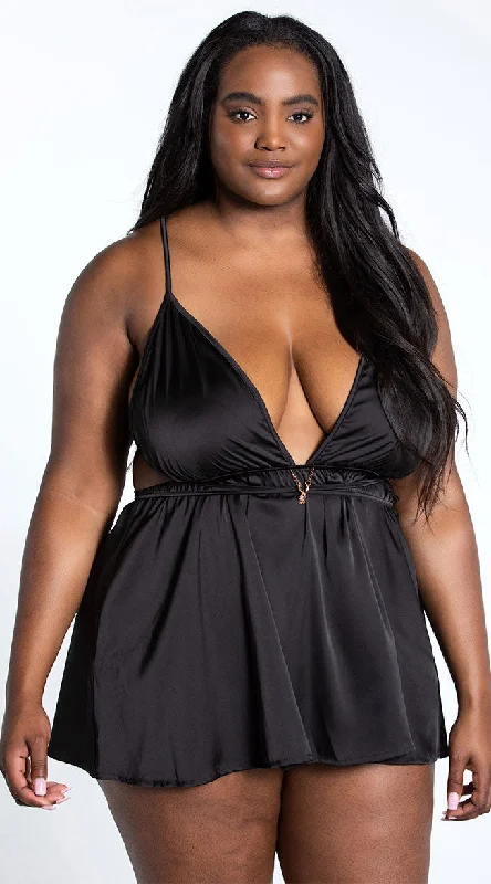 Playboy Plus Size Breathless Satin Babydoll