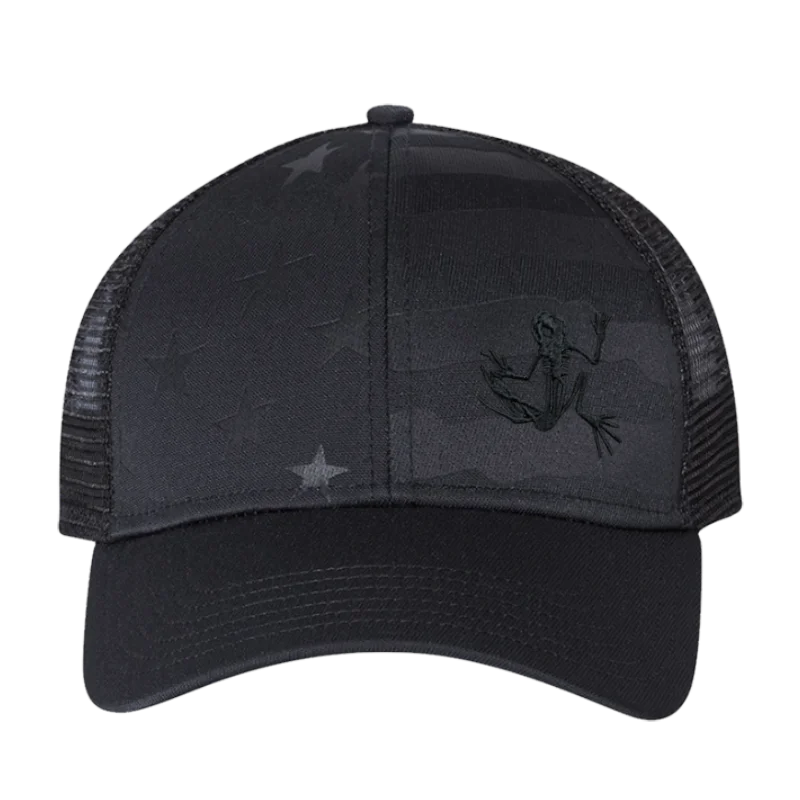 Bone Frog Debossed Stars and Stripes Mesh Back Cap