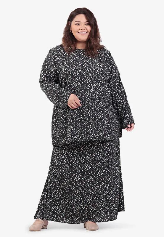 Makayla Raya4All Printed Classic Kurung Set - Black