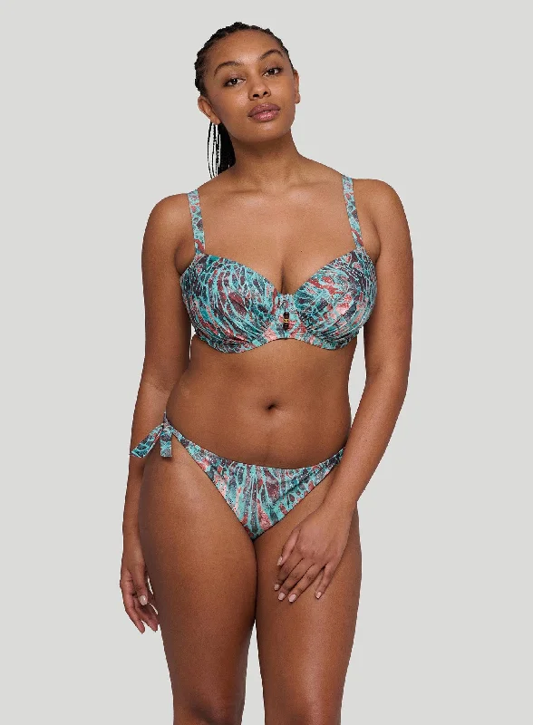 PrimaDonna Swimwear: Riyad Bikini Briefs With Waist Ropes Turquoise Seas