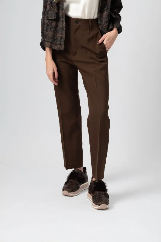 Wool Canvas Trouser Pant in Forest Brown