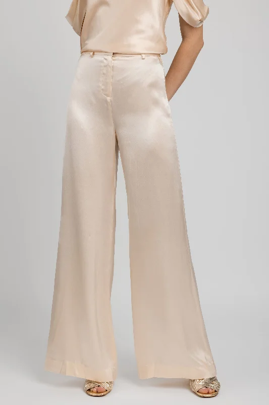 Gavin Wide Leg Pant in Pearl