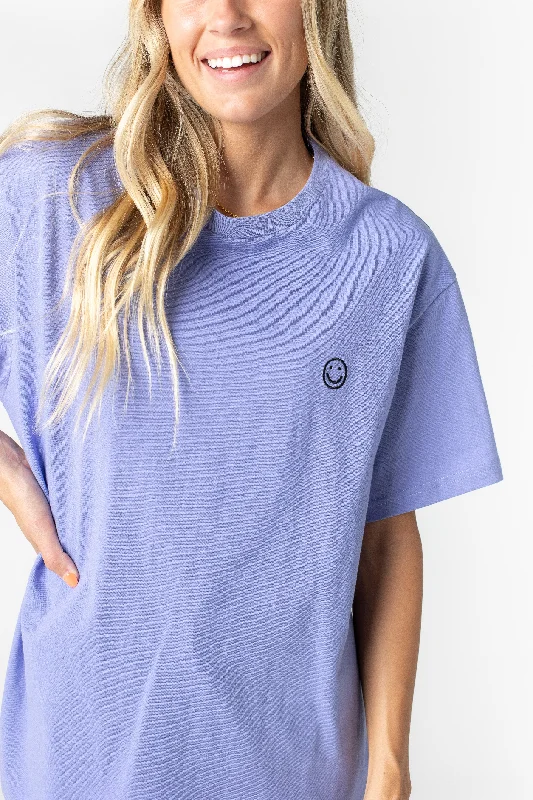 All Smiles Oversized Tee Purple S