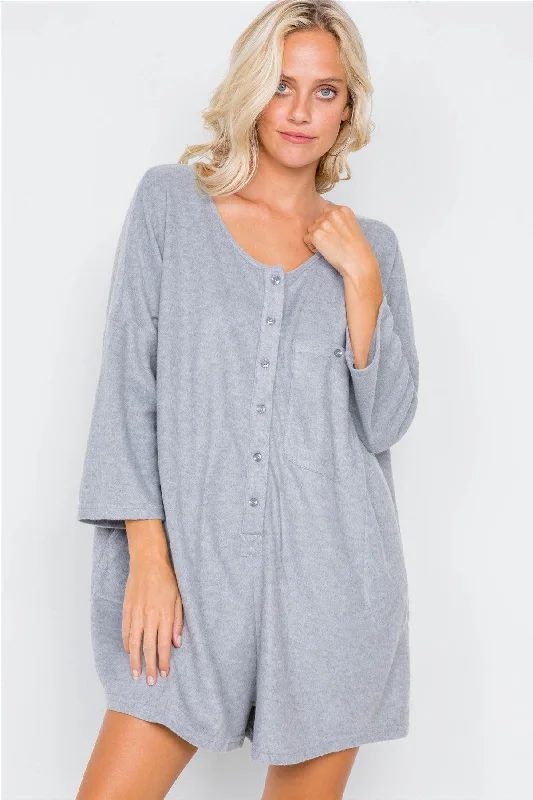 Best Seller! Charcoal Oversized Drop Shoulder Onesie Romper /4-2