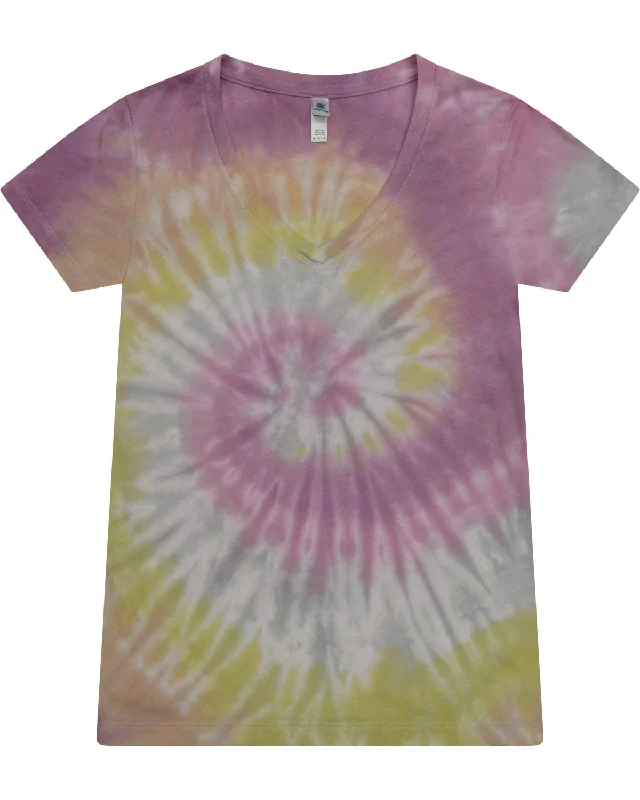 Tie-Dye 1075CD Ladies' V-Neck T-Shirt