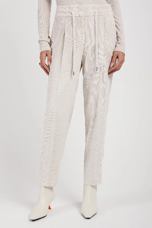 Drawstring Corduroy Tricot Pant in Marble Dust