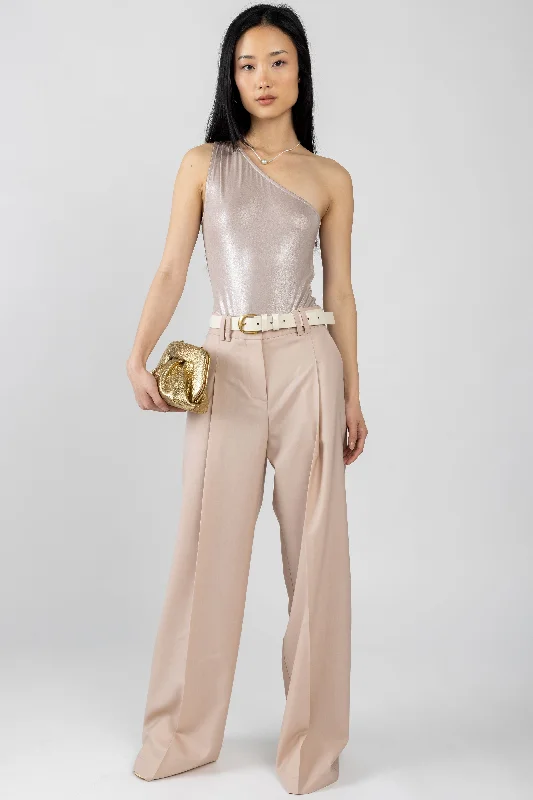 Wellen Wide Leg Trouser Pant in Pale Rose