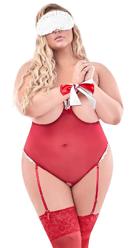 Plus Size Make It Sexy Mesh Teddy Set