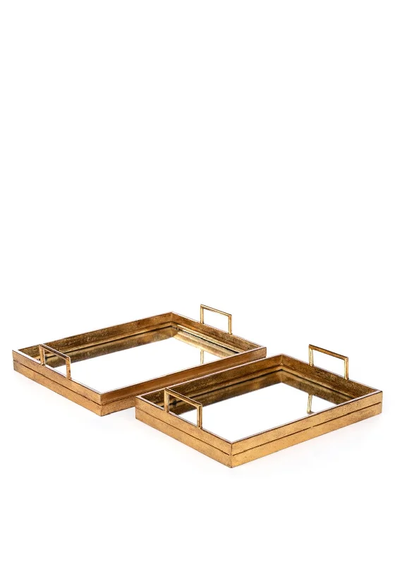 South Row Amelia Mirrored Trays Set of Two