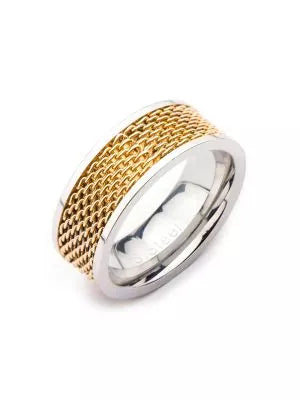 Twotone Mesh Mens Ring 10