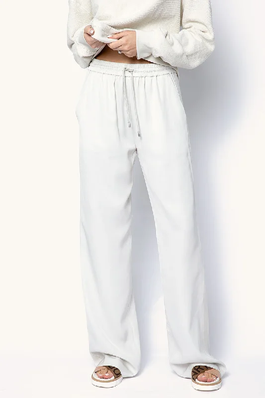 Viscose Twill Pull-On Pant in Gesso