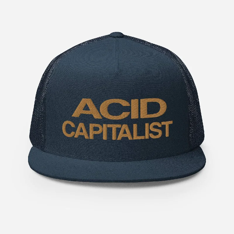 Acid Capitalist Logo-Embroidered and Mesh Trucker Hat