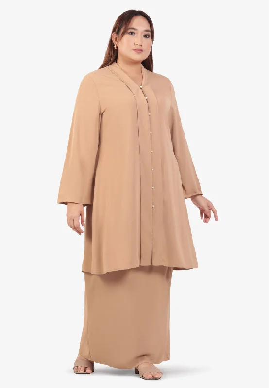 Kalima Raya Elegant Minimalist Kebarung Set - Khaki Brown