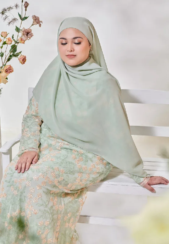 Mawar Pre-Raya Romance Collection Lace Kurung Set - Light Green