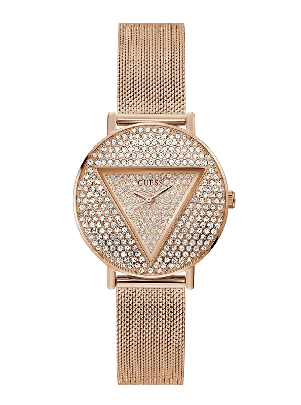 Rose Gold Iconic Crystal Mesh Watch