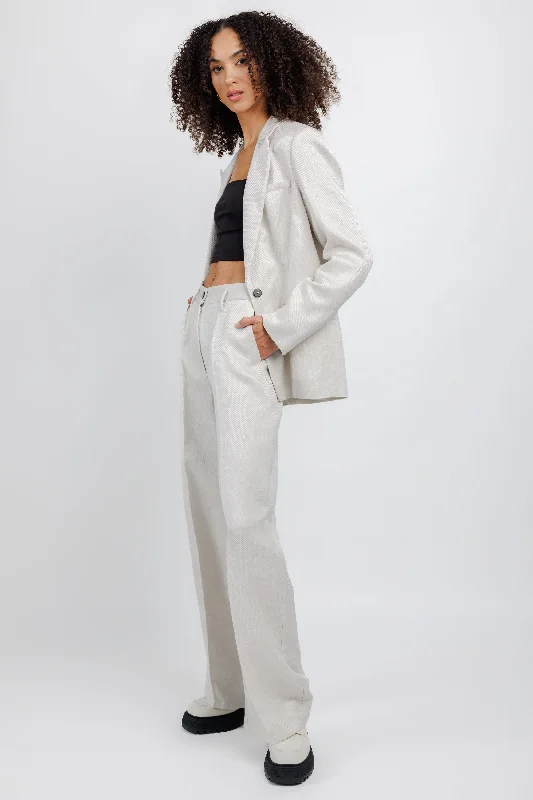 Diagonal Wide Leg Pant in Perla