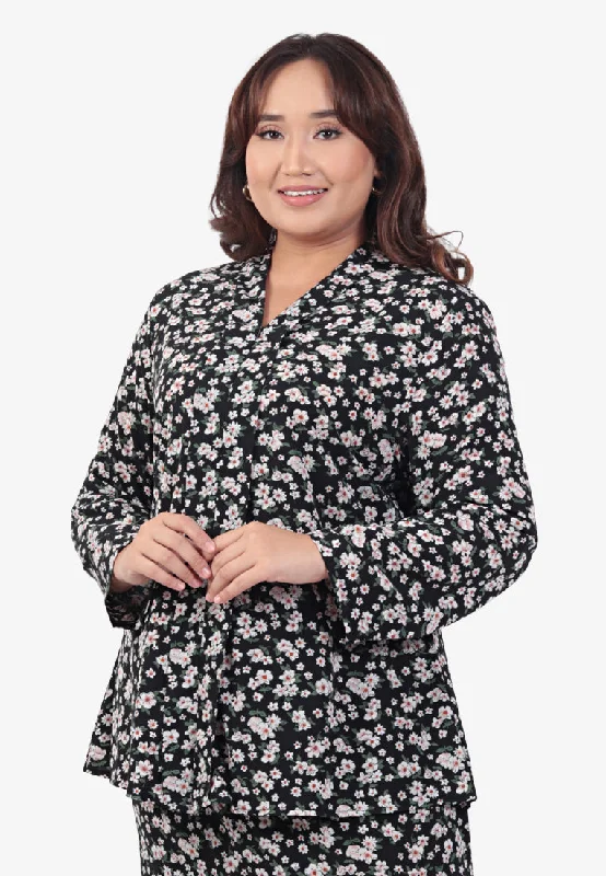 Khayla Raya4All Printed Kurung Kebaya Set - Black