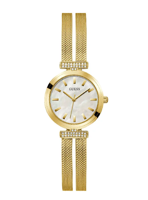 Gold Array Crystal Mesh Watch