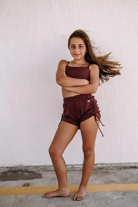 Youth Burgundy Urban Mesh Top