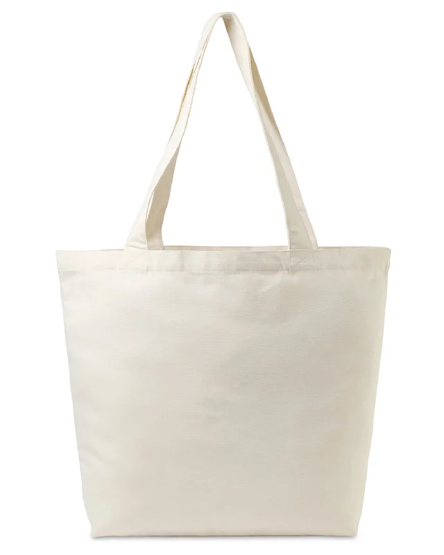 Gemline 102036 Aware Recycled Cotton Shopper Tote Bag With Interior Zip Pocket