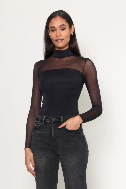 Mesh Mockneck Covered Bodysuit