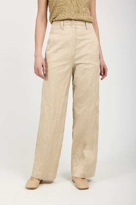 Woven Trouser Pant in Beige