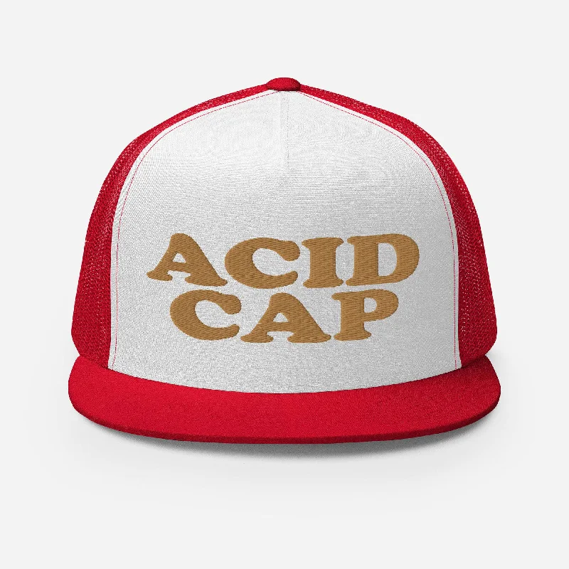 Acid Cap Logo-Embroidered and Mesh Trucker Hat