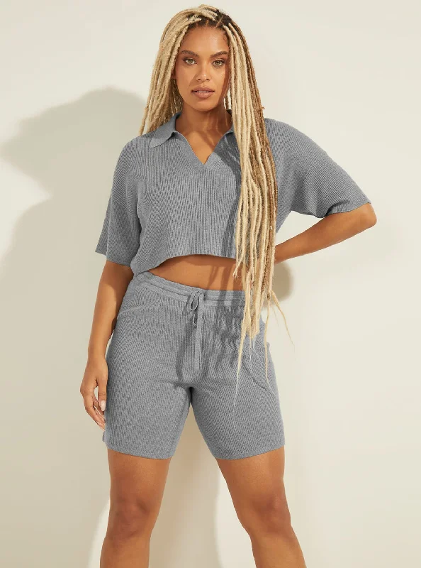 Grey Charli Oversized Polo Top