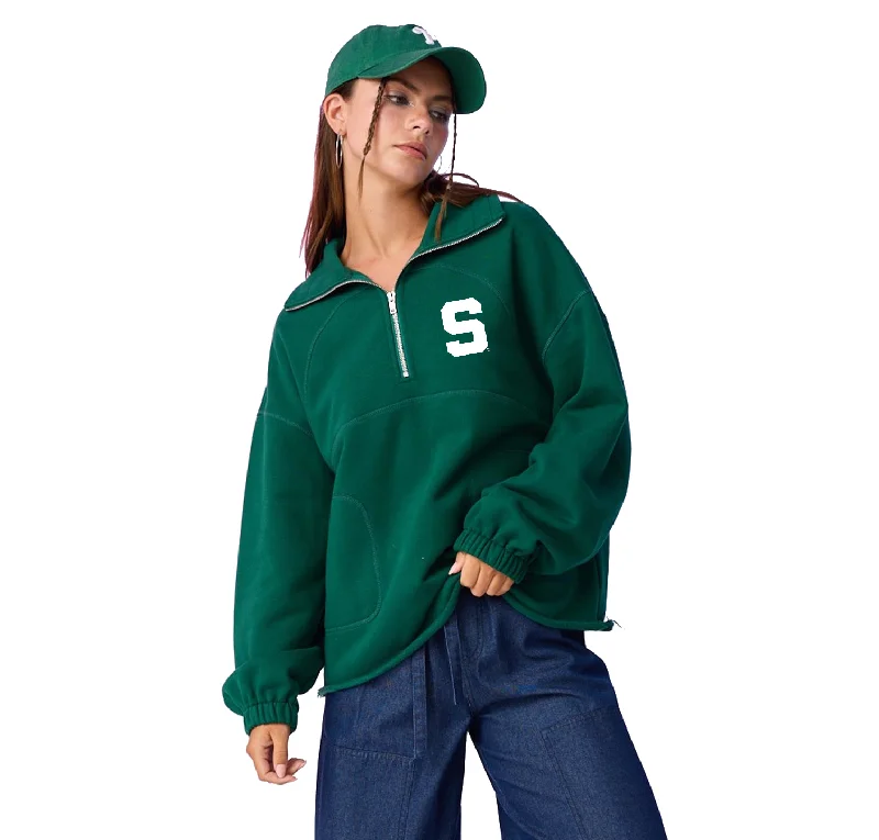 Michigan State Oversized Half Zip