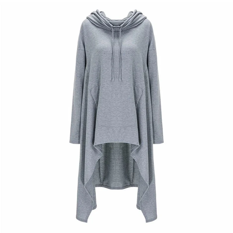 Casual Plus Size Loose Long Hoodies Dress