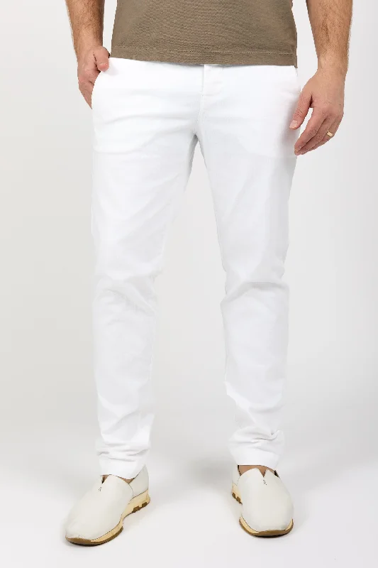 Stretch Cotton Chino Pant in Optical White