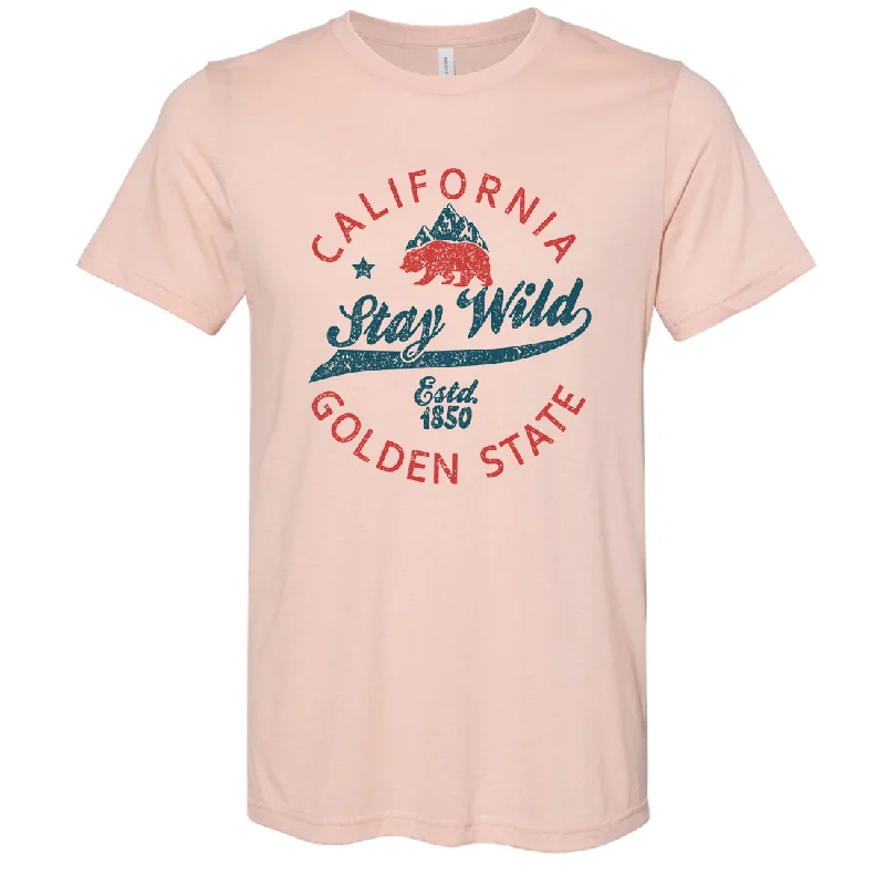 California Stay Wild Asst Colors Sueded Tee