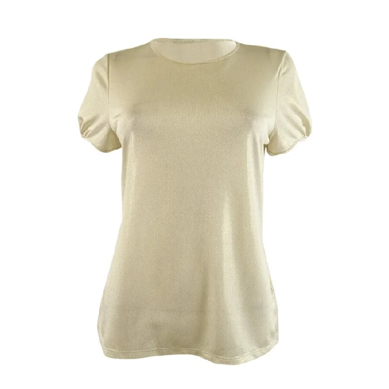 Lauren Ralph Lauren Women's Foiled Jersey Tee (M, Winter Cream)